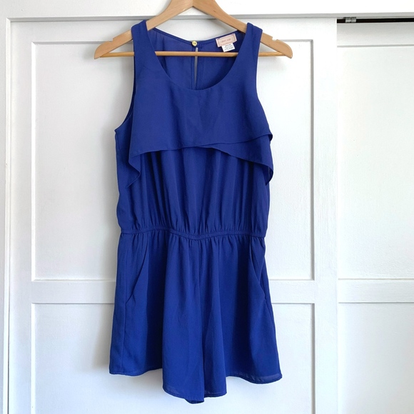 Love...Ady Sleeveless Tiered Royal Blue Romper - Picture 3 of 6